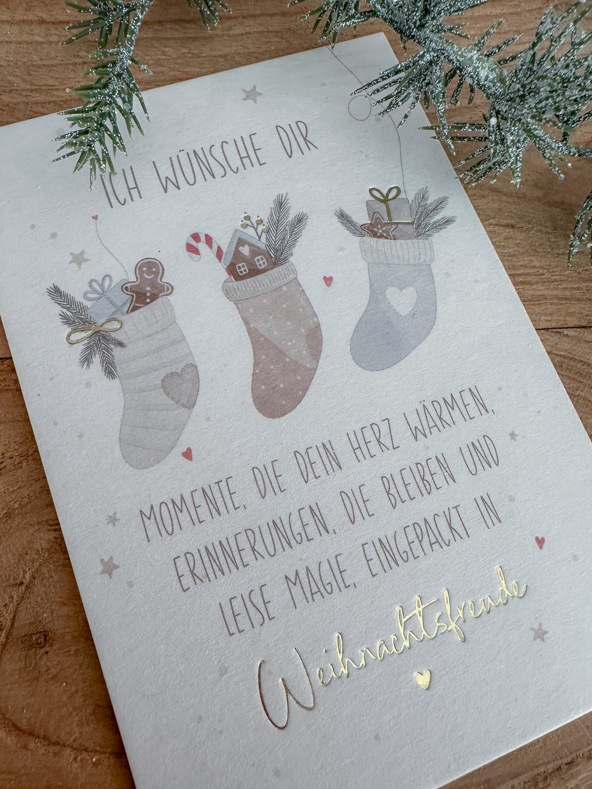 Postkarte Goldprägung Weihnachtsfreude DIN A6
