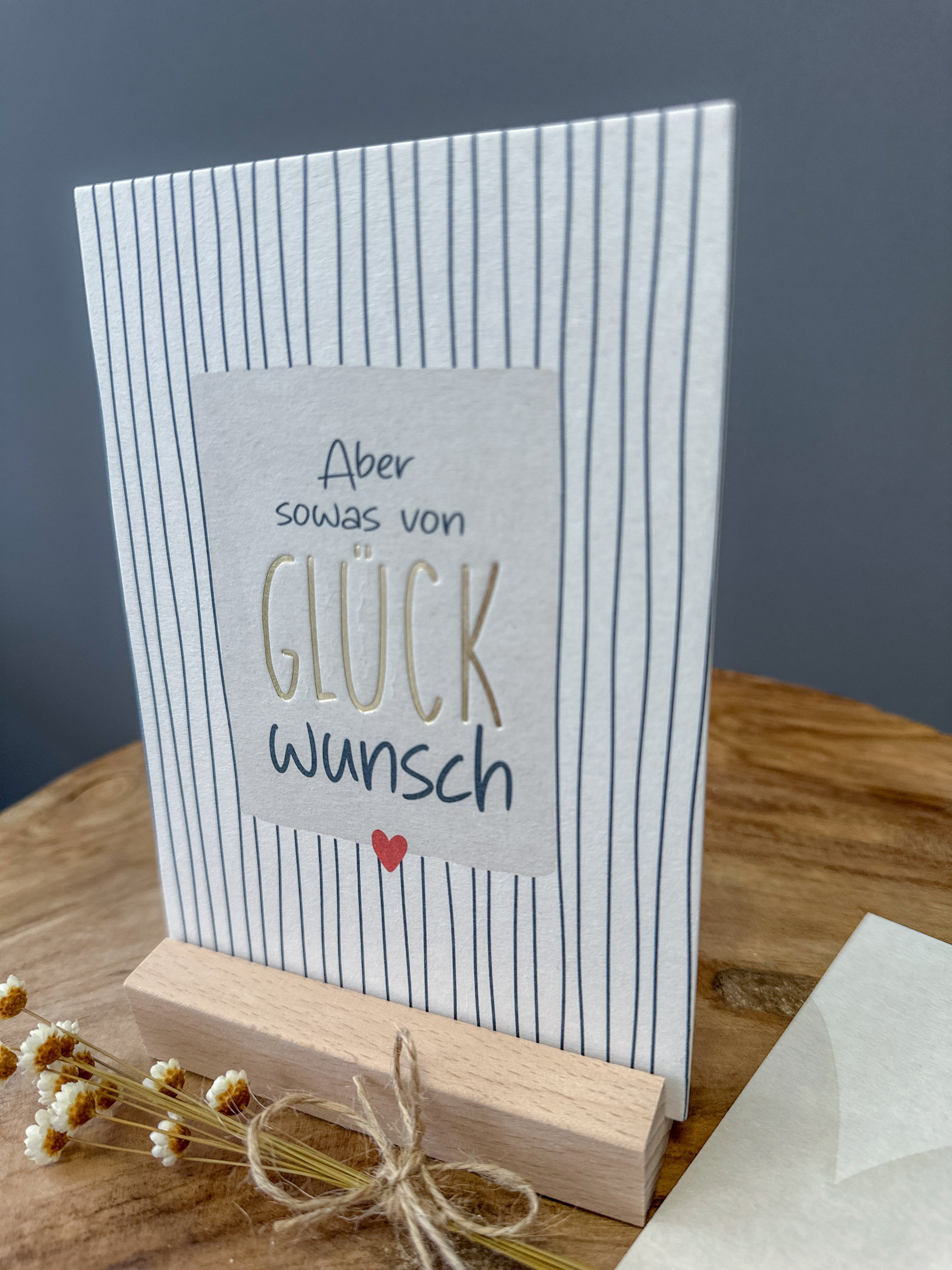 Postkarte Goldprägung Sowas von Glückwunsch DIN A6