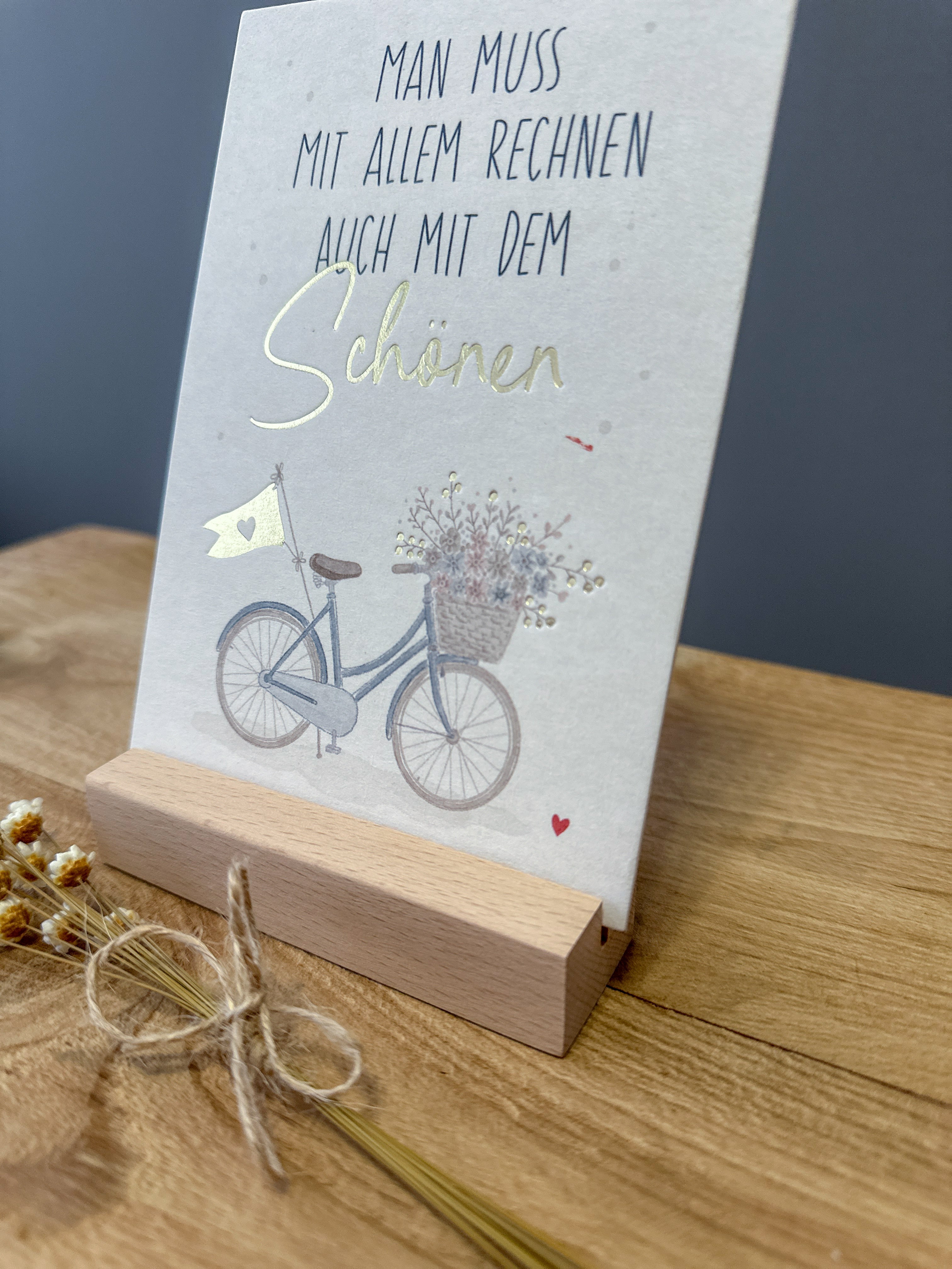 Postkarte Goldfolie Fahrrad DIN A6