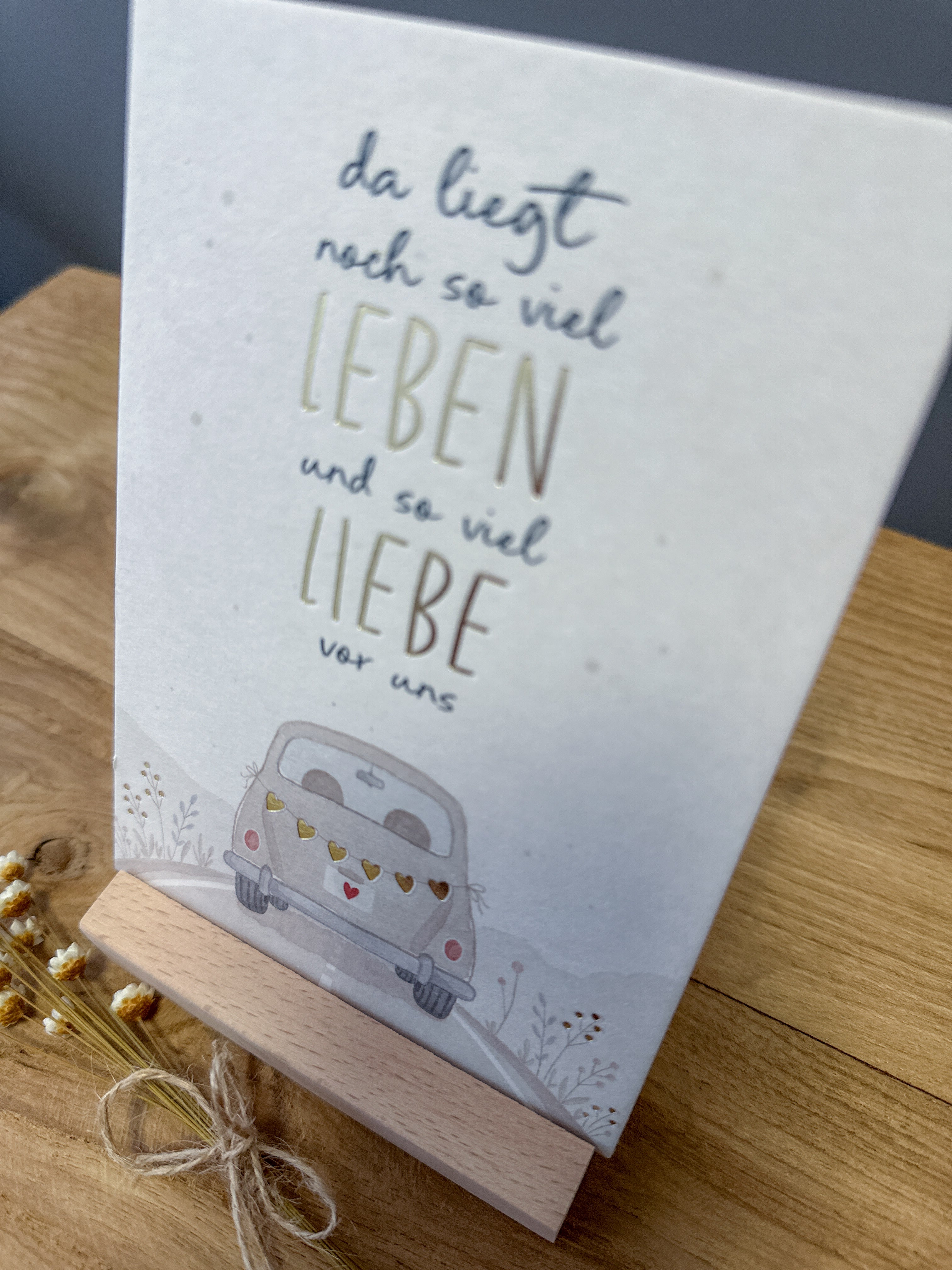 Postkarte Goldfolie Auto DIN A6