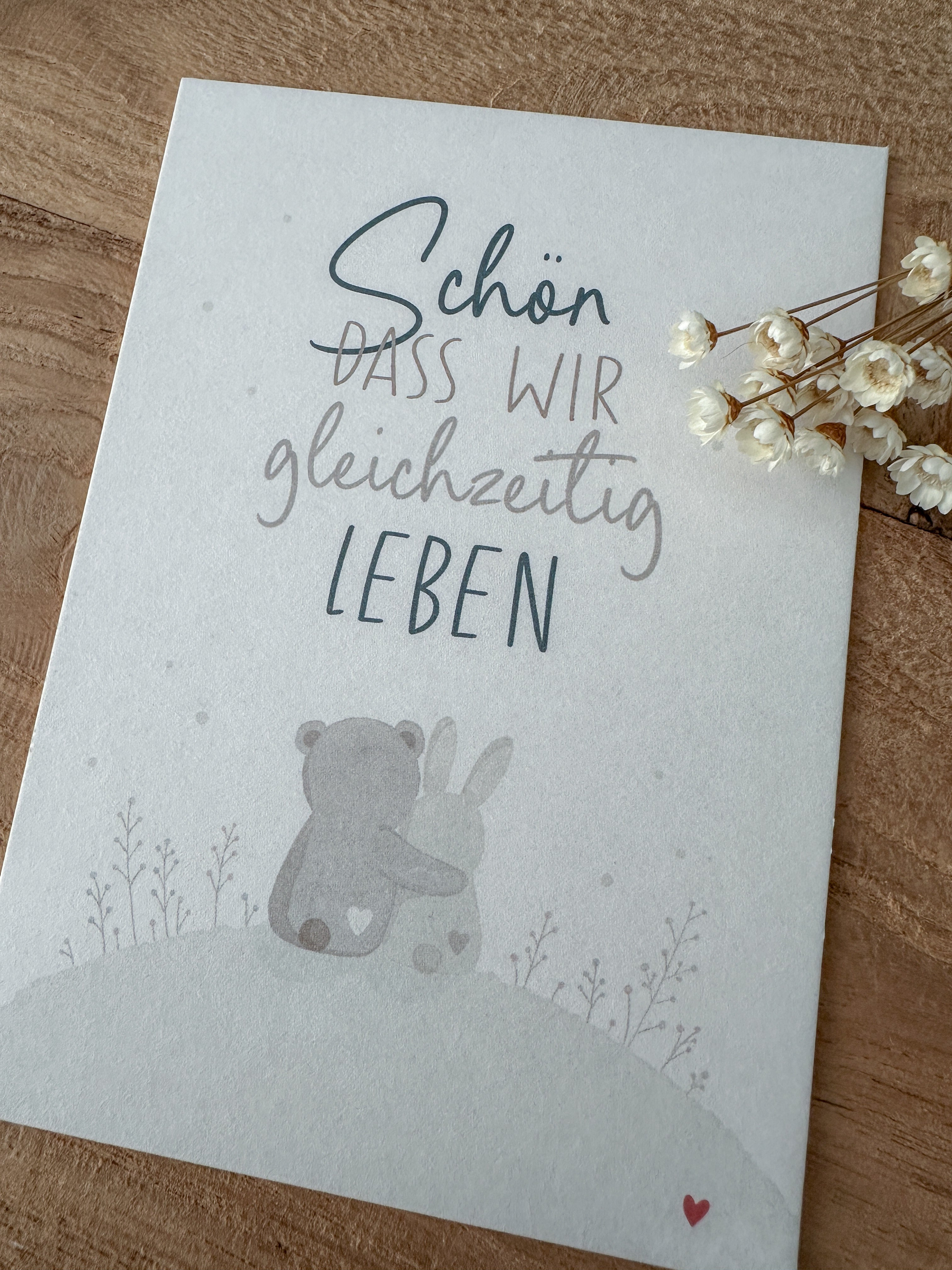 Postkarte Gleichzeitig leben DIN A6