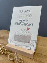 Postkarte Goldfolie Streuselkuchen DIN A6