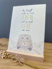 Postkarte Goldprägung Auto DIN A5