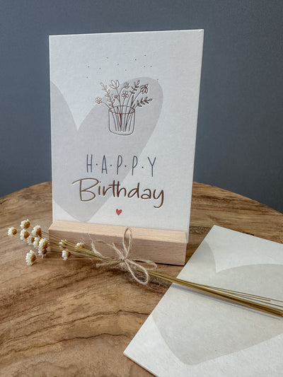Postkarte Goldprägung Happy Birthday DIN A6