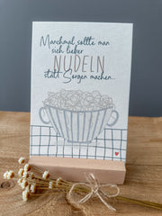 Postkarte Nudeln statt Sorgen DIN A6