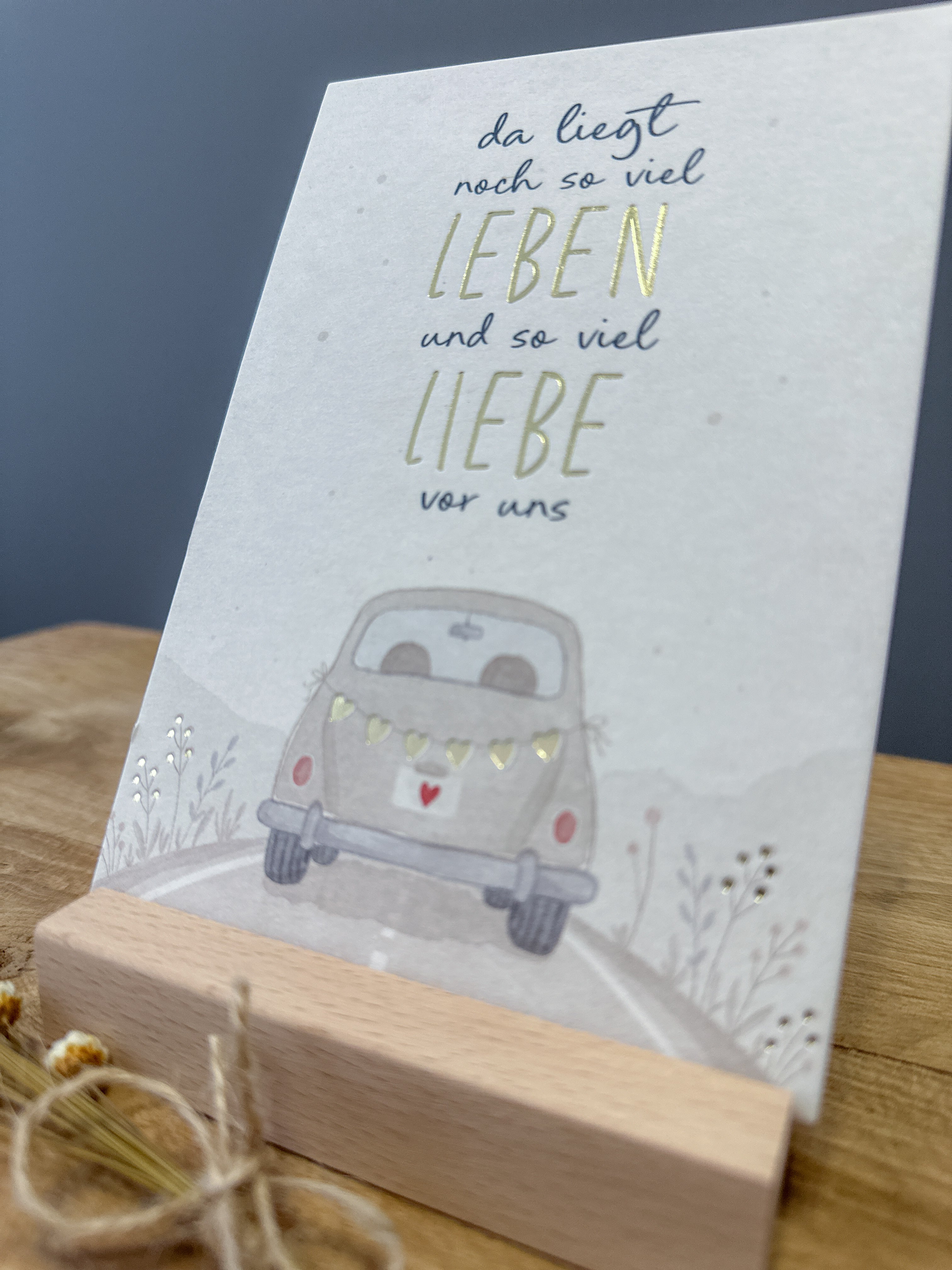 Postkarte Goldfolie Auto DIN A6