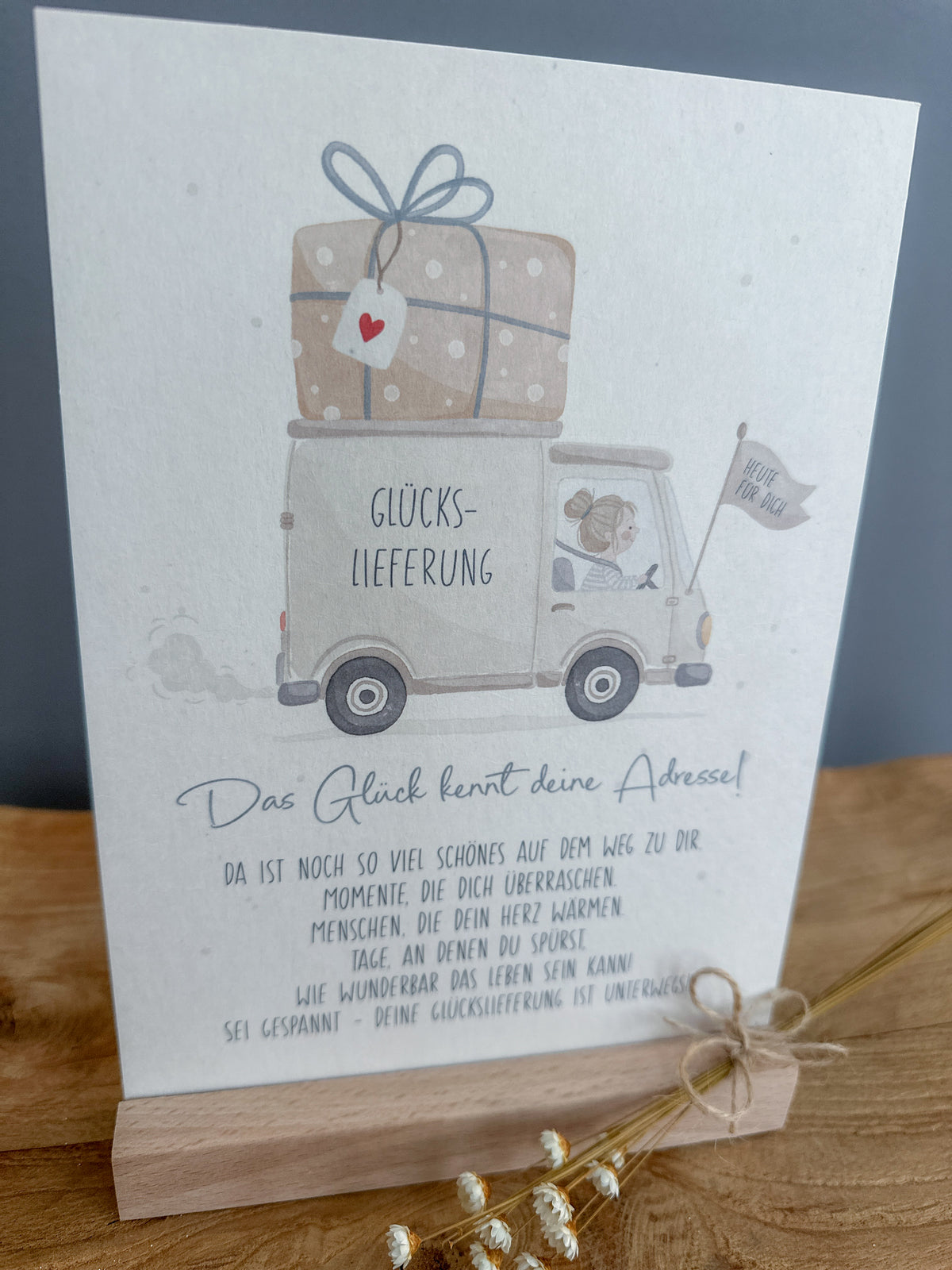 Postkarte Glückslieferung Din A5