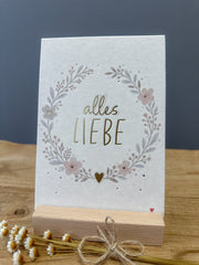 Postkarte Goldfolie Alles Liebe DIN A6
