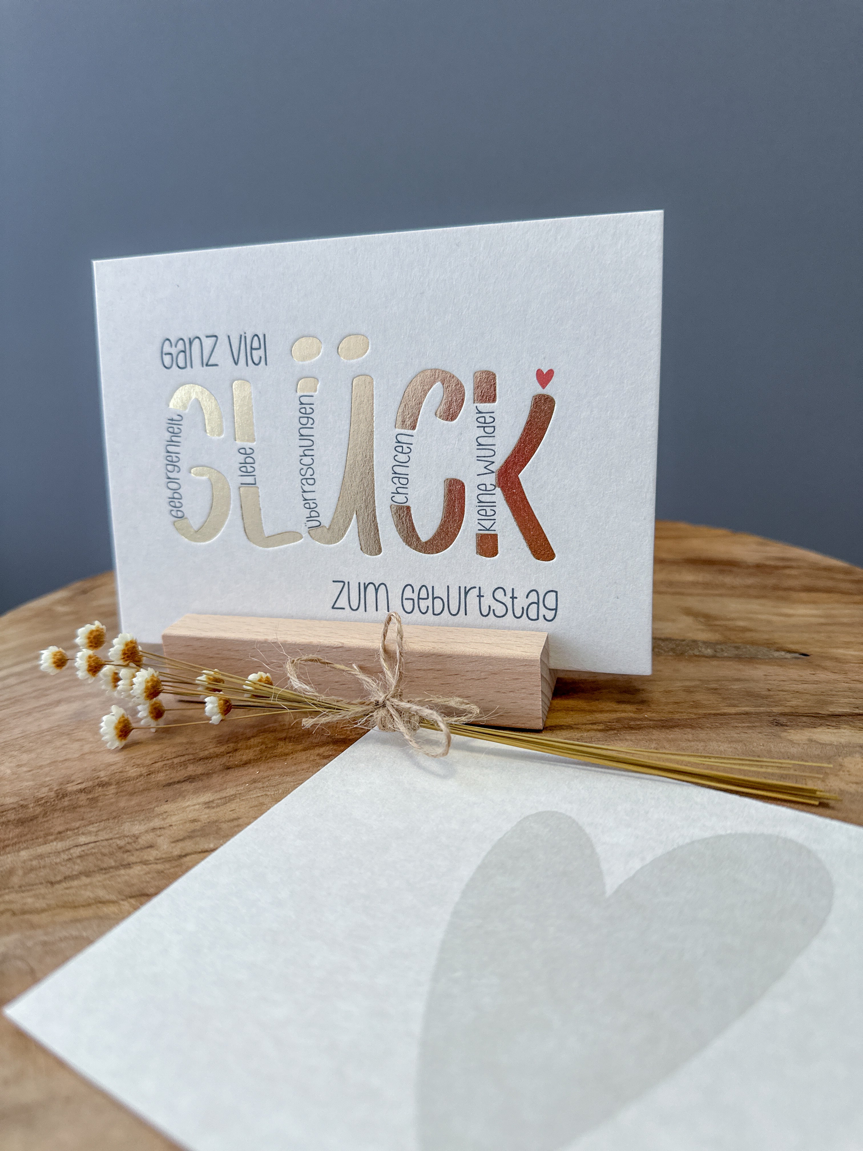 Postkarte Goldprägung Geburtstag DIN A6