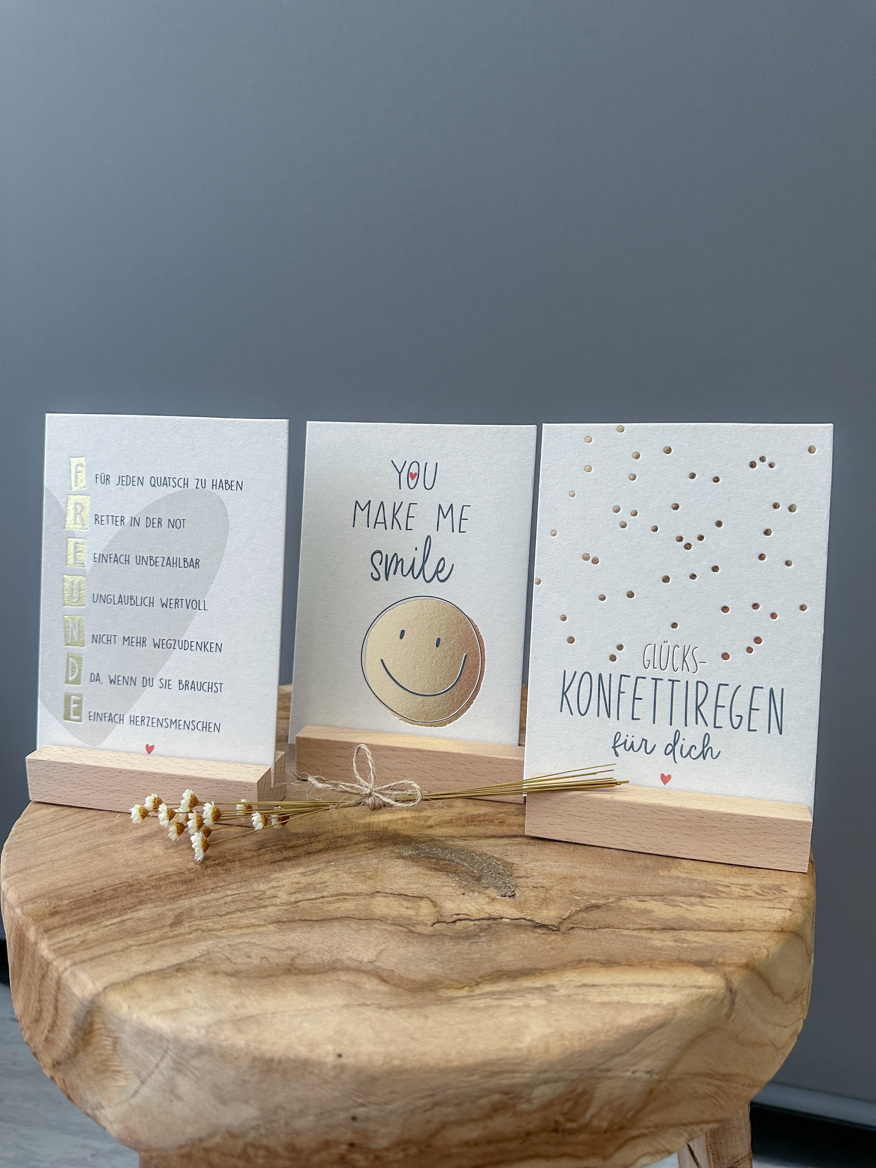 Postkarte Goldprägung Freunde DIN A6