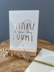 Postkarte Goldprägung Today DIN A6