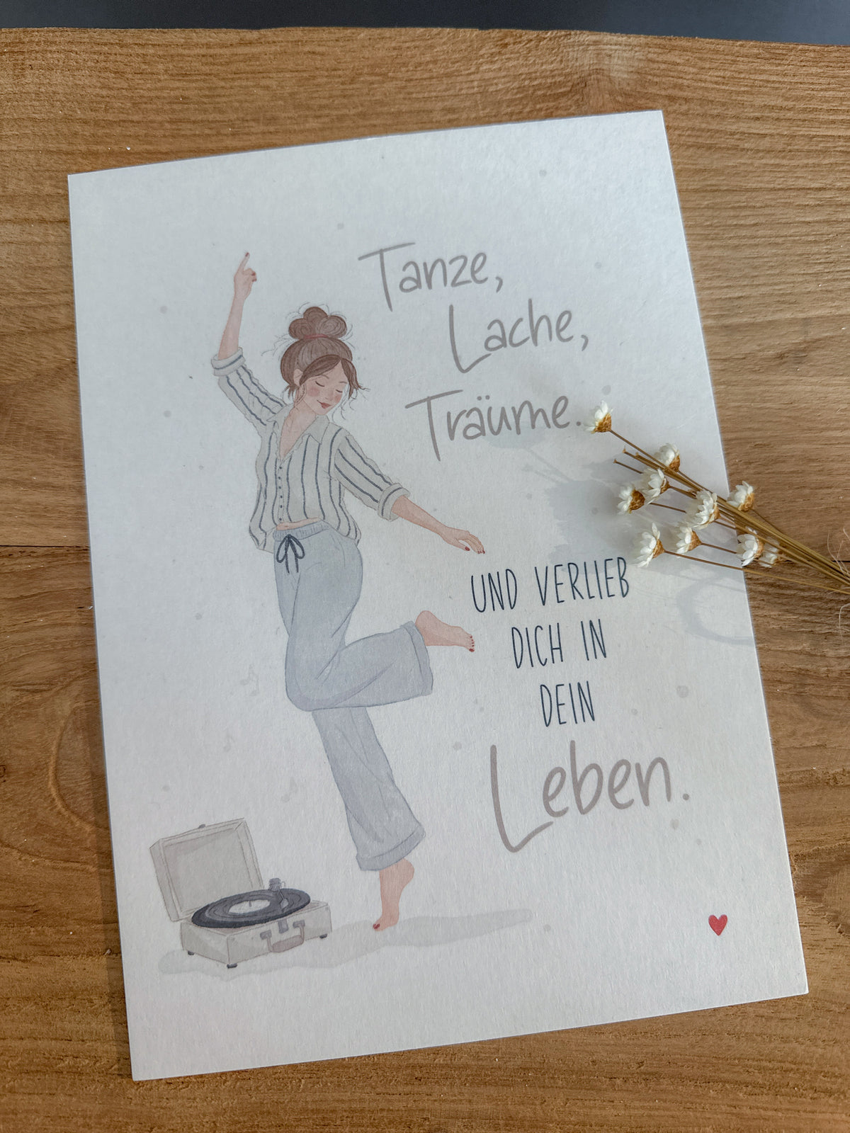 Postkarte Tanze Lache Träume Din A5