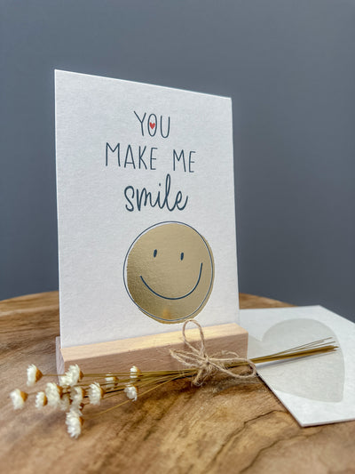Postkarte Goldprägung Smile DIN A6