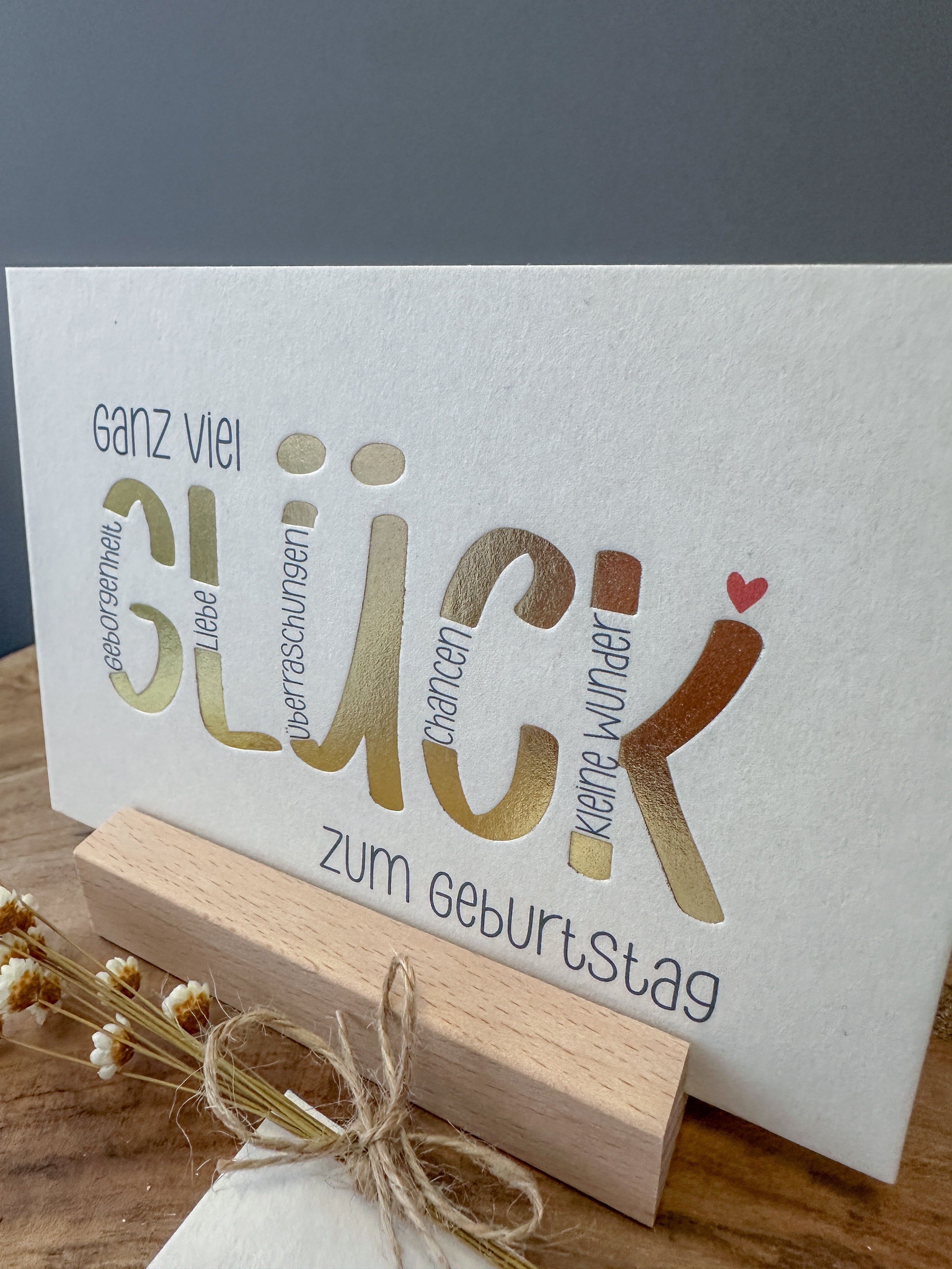 Postkarte Goldprägung Geburtstag DIN A6