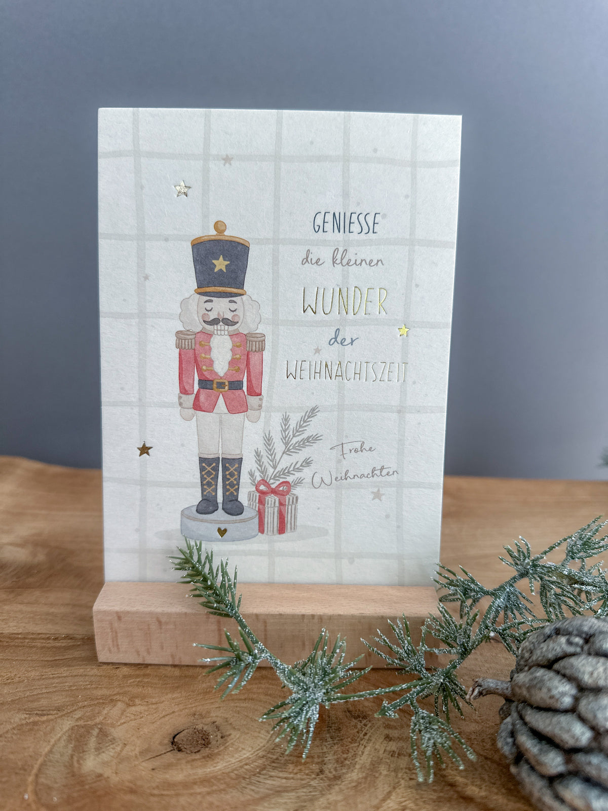 Postkarte Goldprägung Nussknacker DIN A6