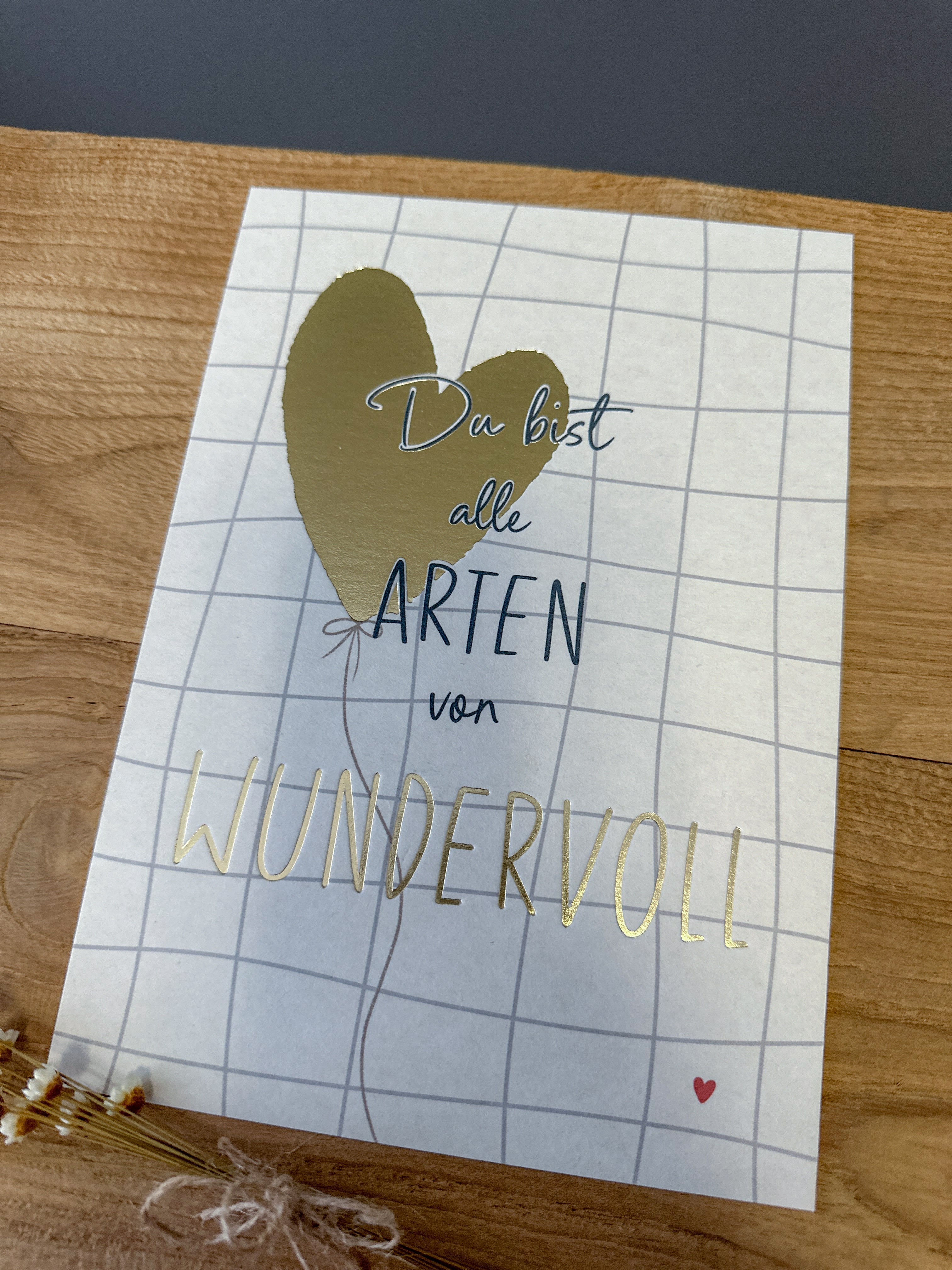 Postkarte Goldfolie Alle Arten Wundervoll DIN A6