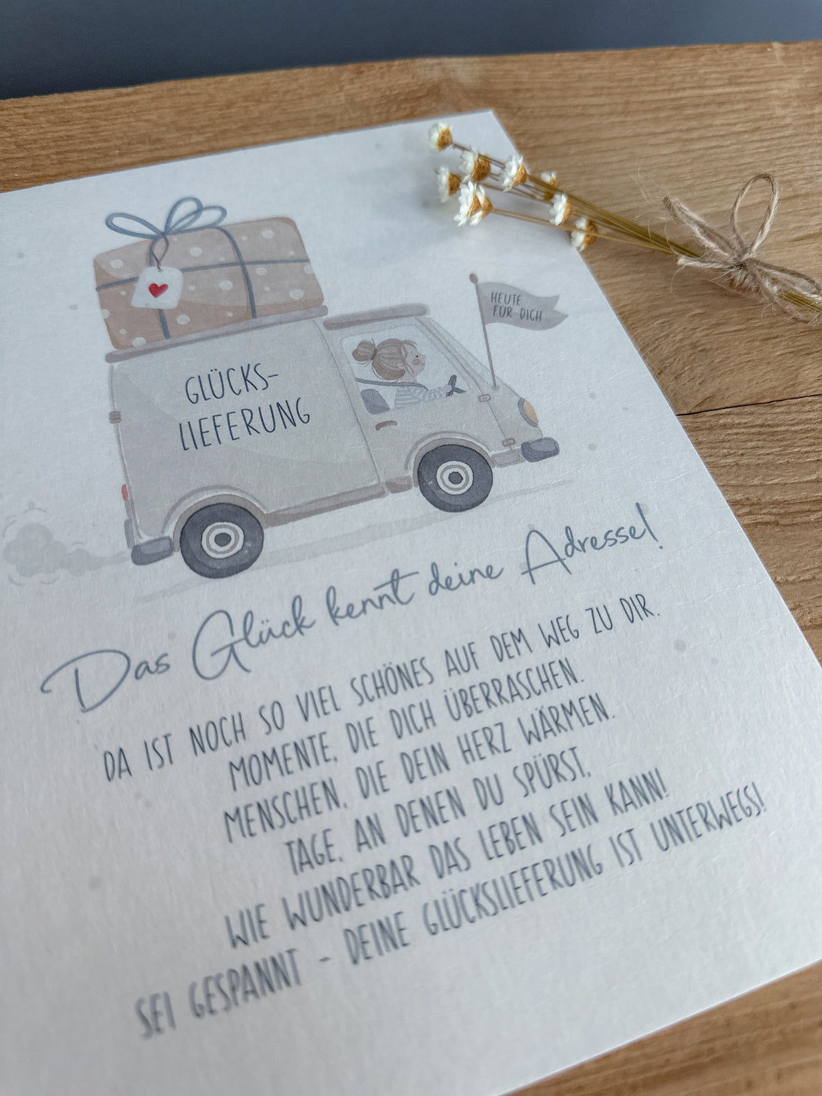 Postkarte Glückslieferung Din A5
