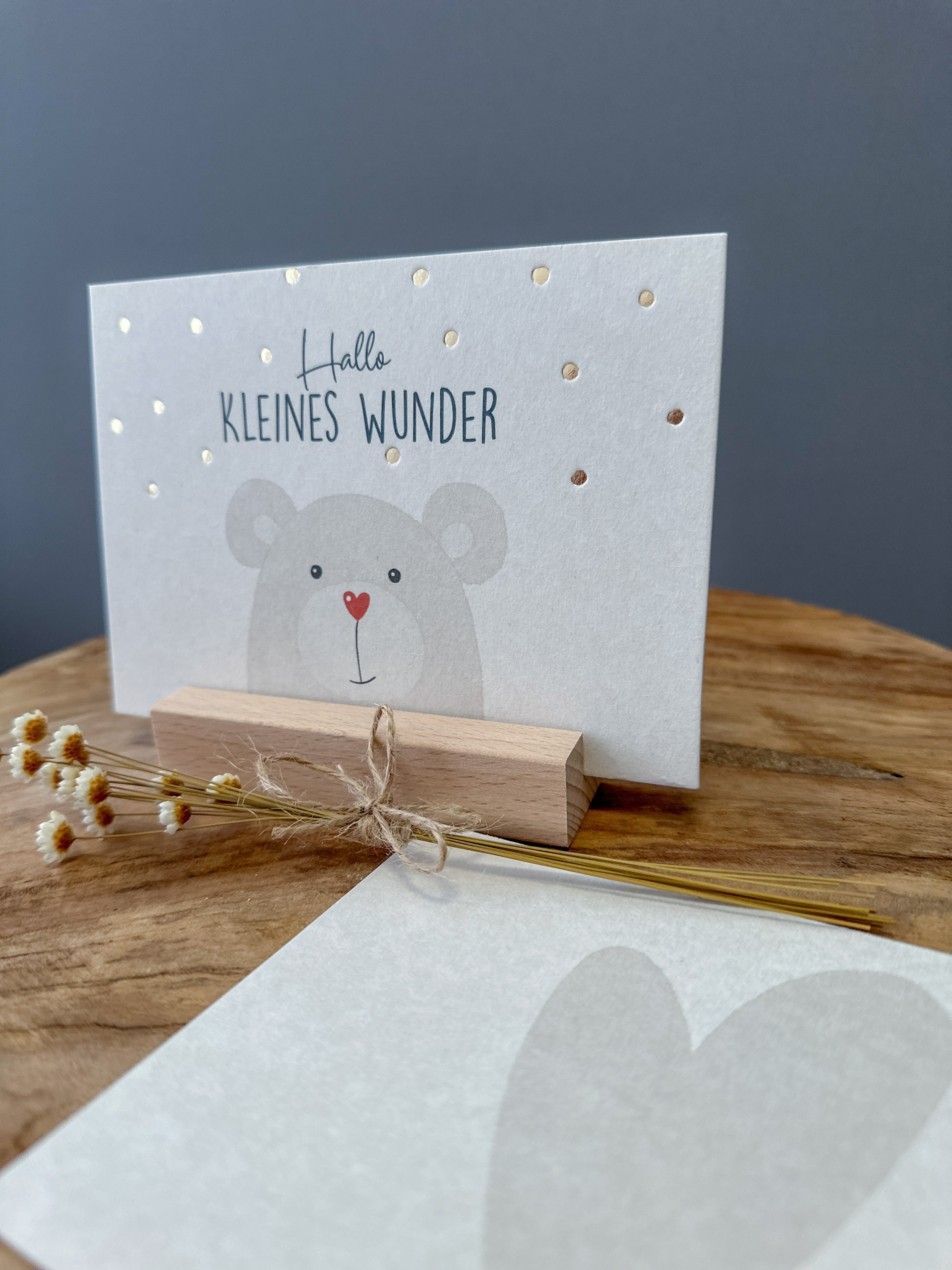 Postkarte Goldprägung kleines Wunder DIN A6