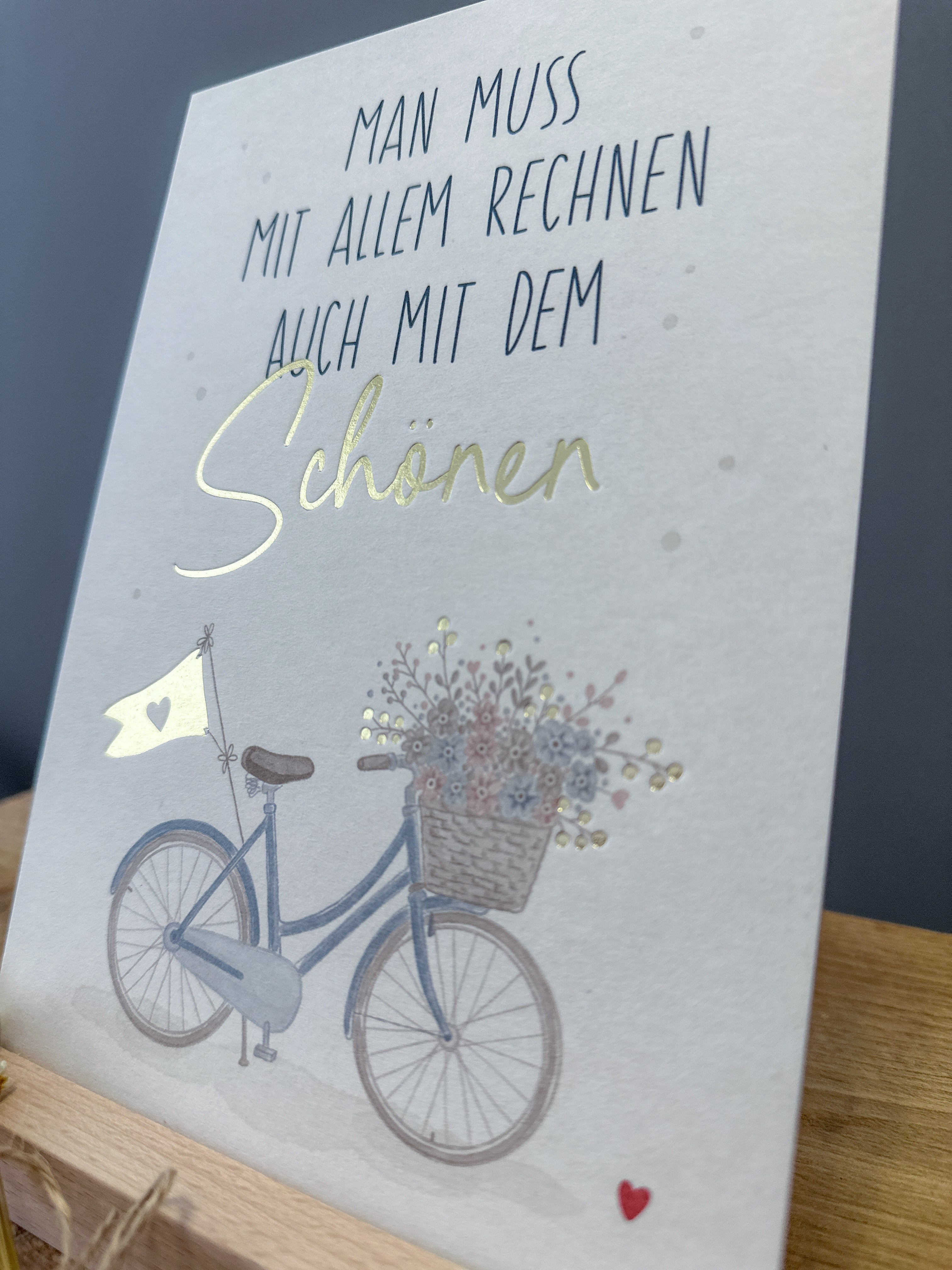 Postkarte Goldprägung Schönes Leben DIN A5