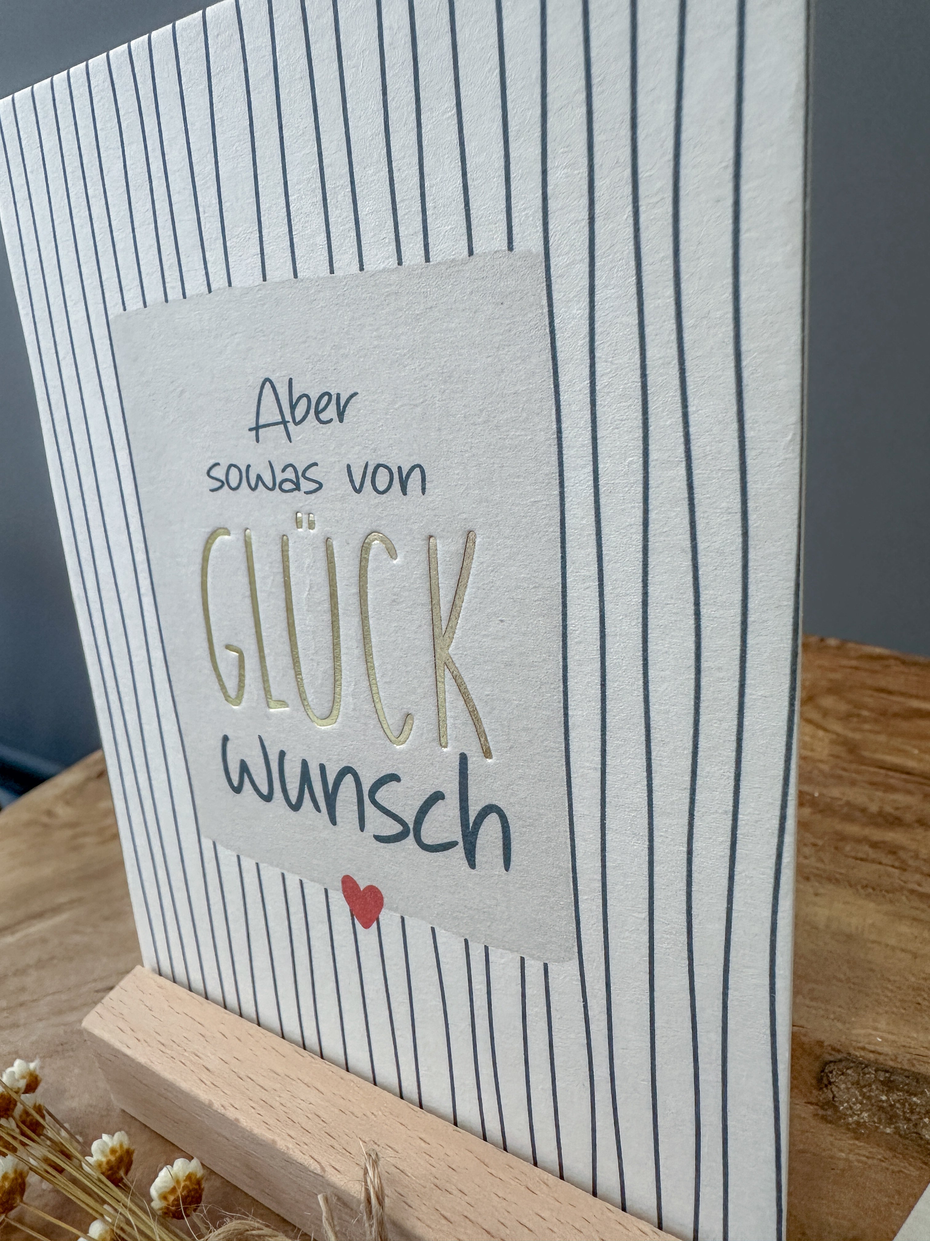 Postkarte Goldprägung Sowas von Glückwunsch DIN A6