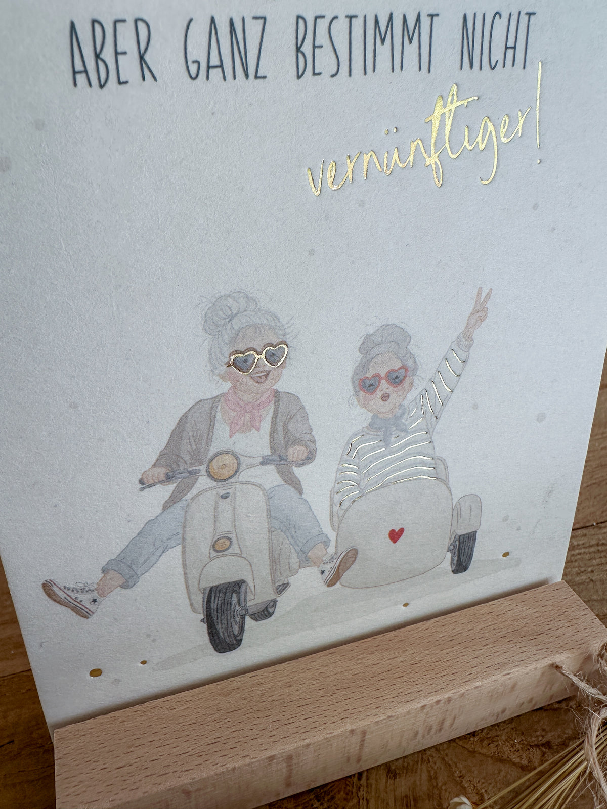 Postkarte Goldprägung Omis DIN A6
