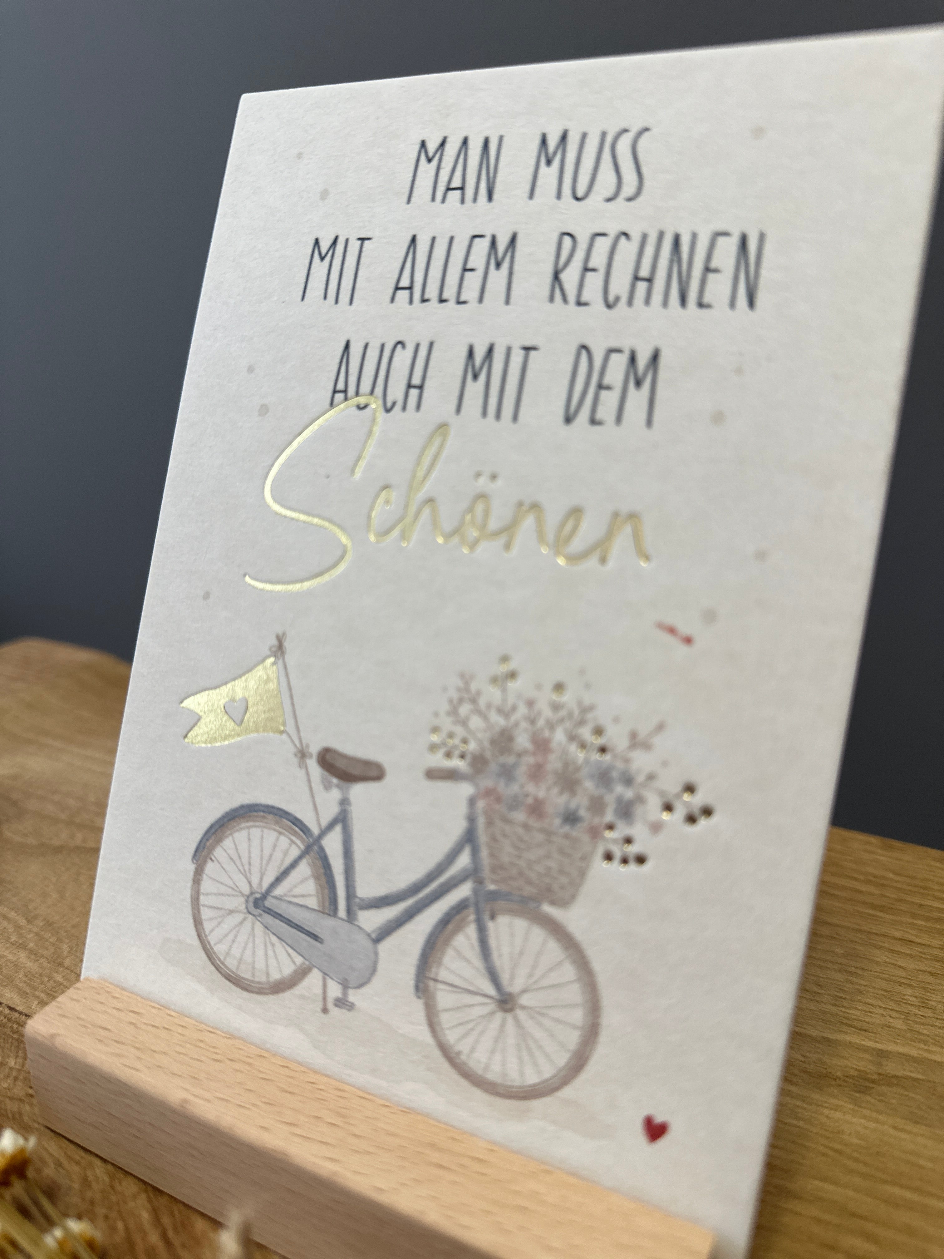Postkarte Goldfolie Schönes Leben DIN A6