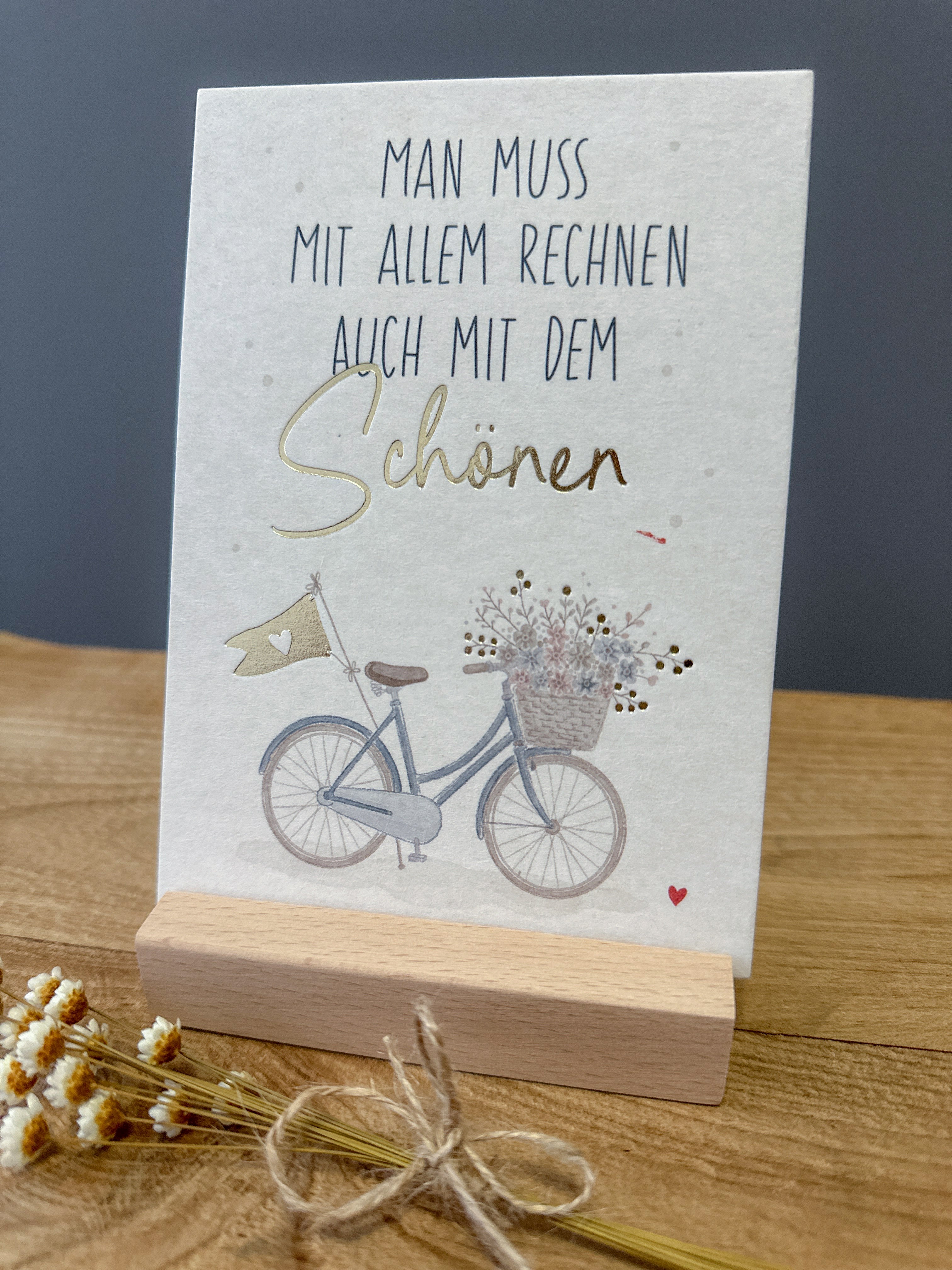 Postkarte Goldfolie Fahrrad DIN A6
