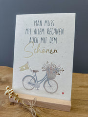 Postkarte Goldprägung Schönes Leben DIN A5