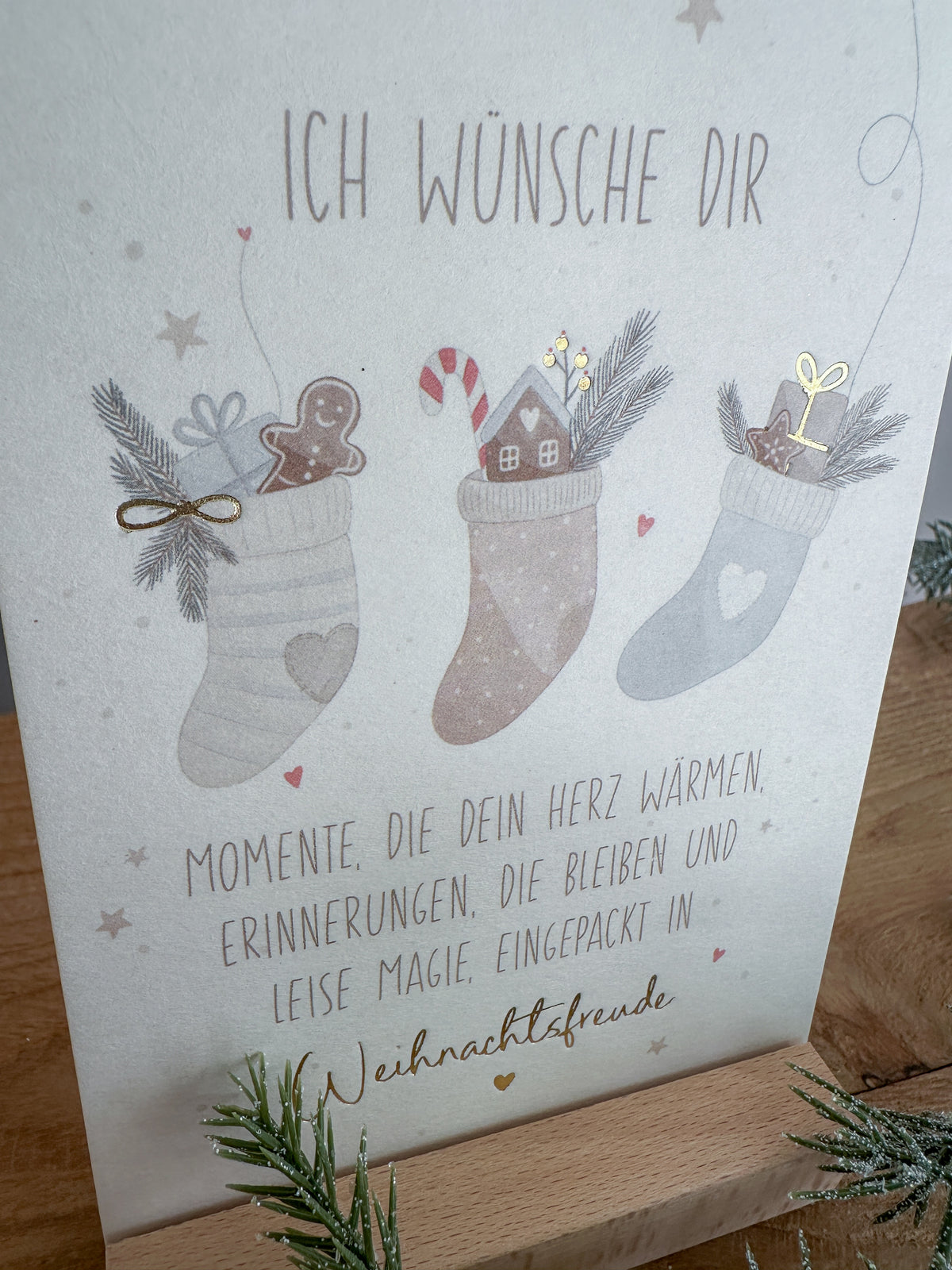 Postkarte Goldprägung Weihnachtsfreude DIN A6