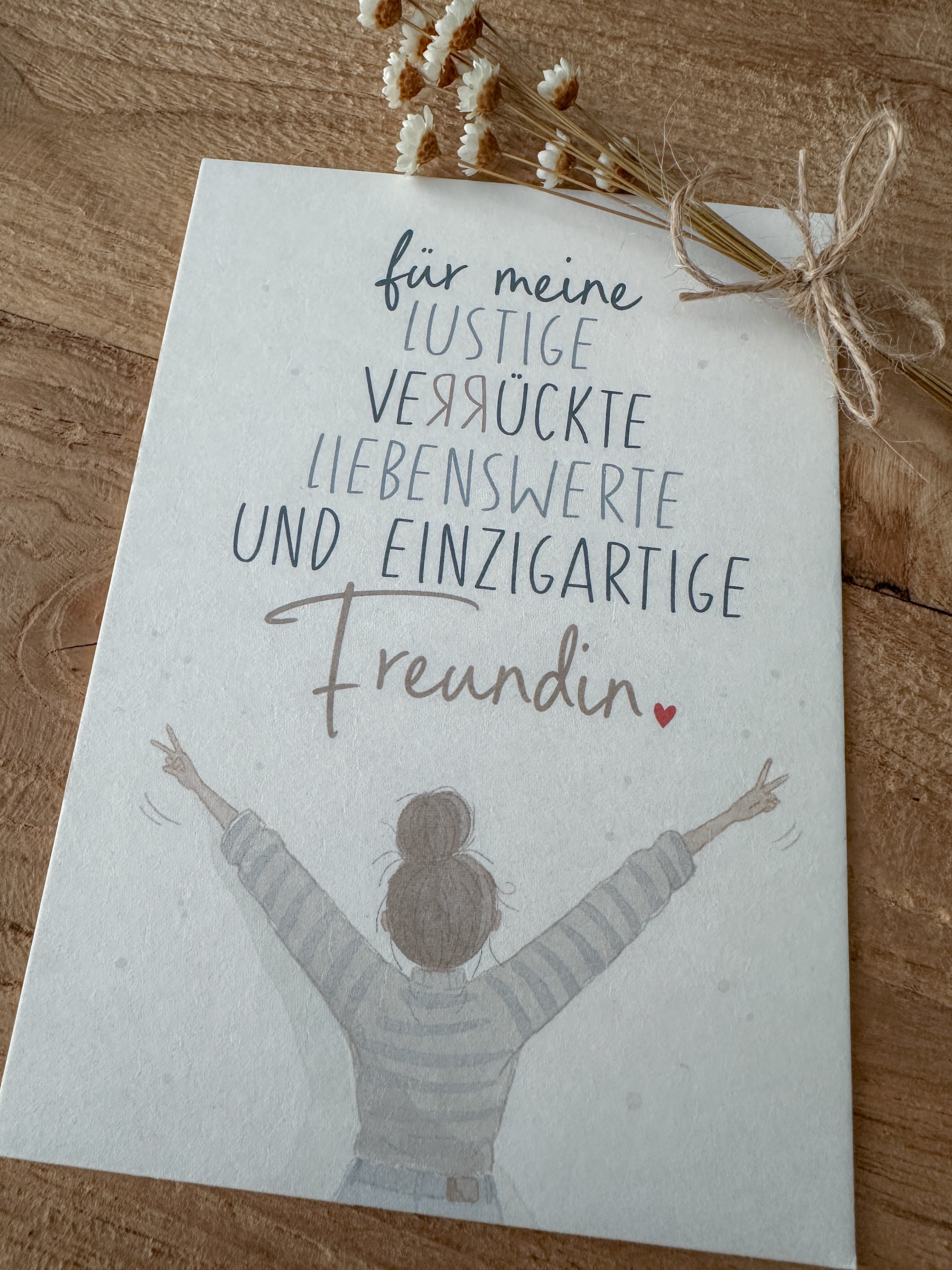 Postkarte Verrückte Freundin DIN A6