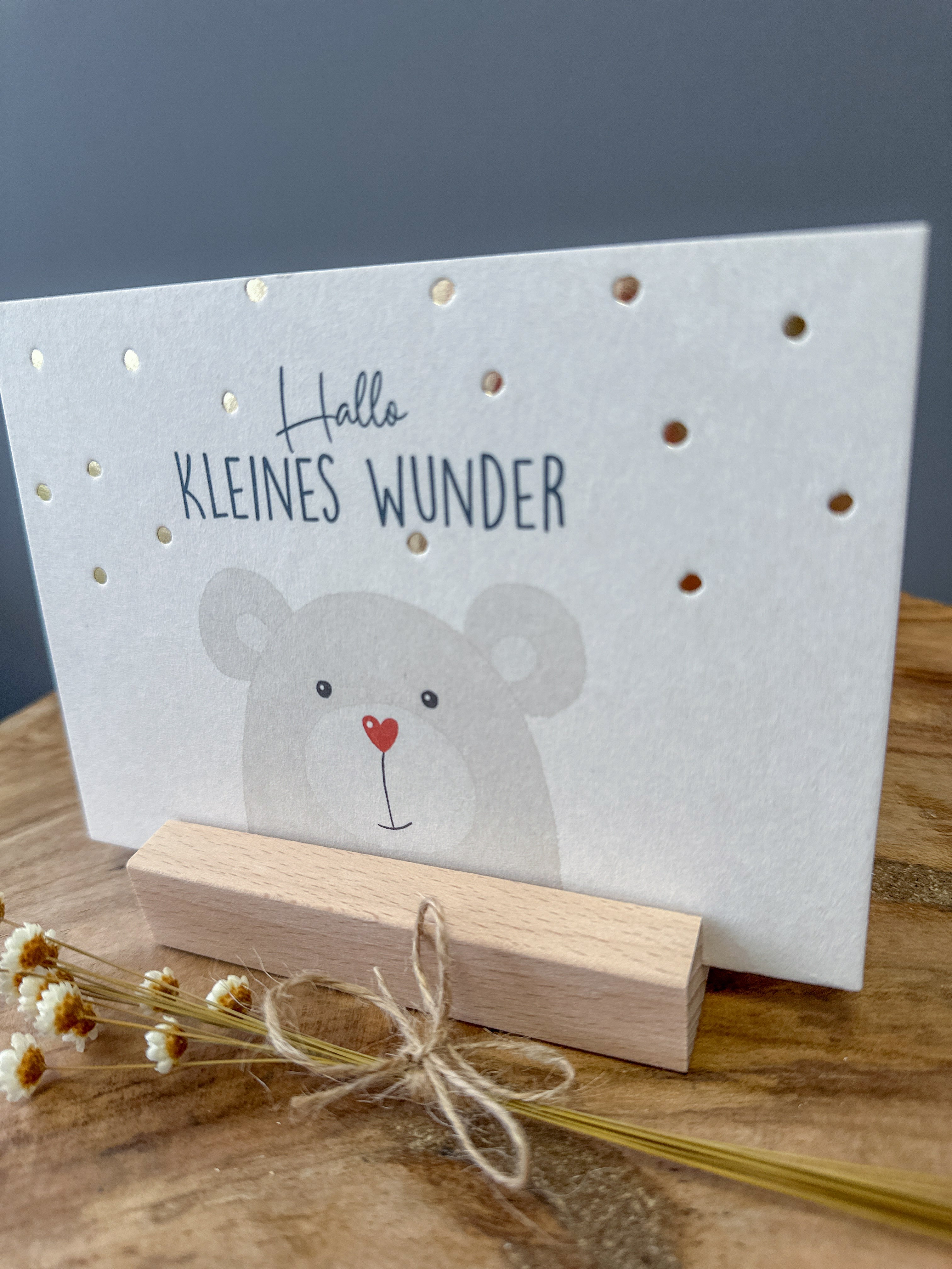 Postkarte Goldprägung kleines Wunder DIN A6