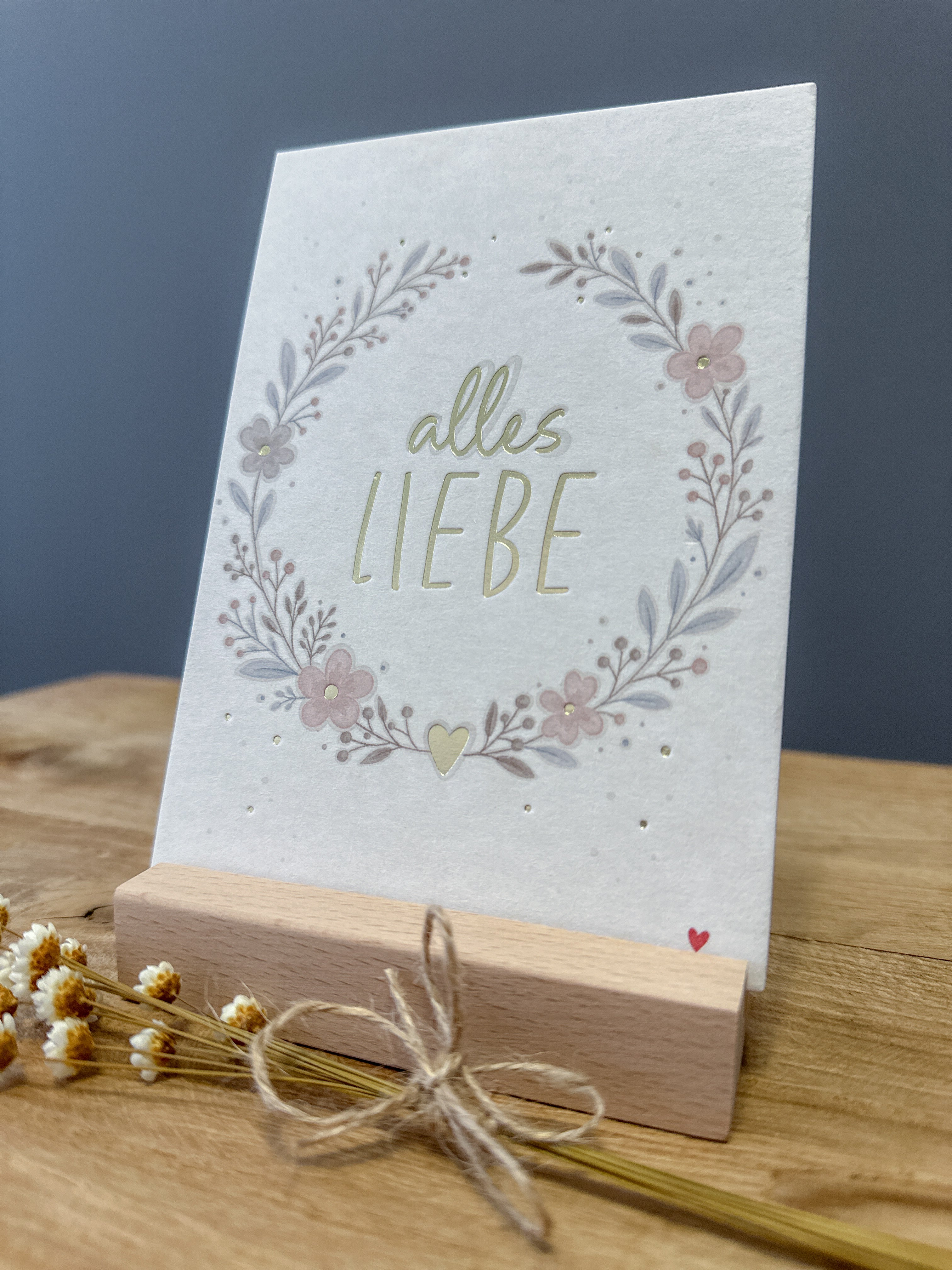 Postkarte Goldfolie Alles Liebe DIN A6