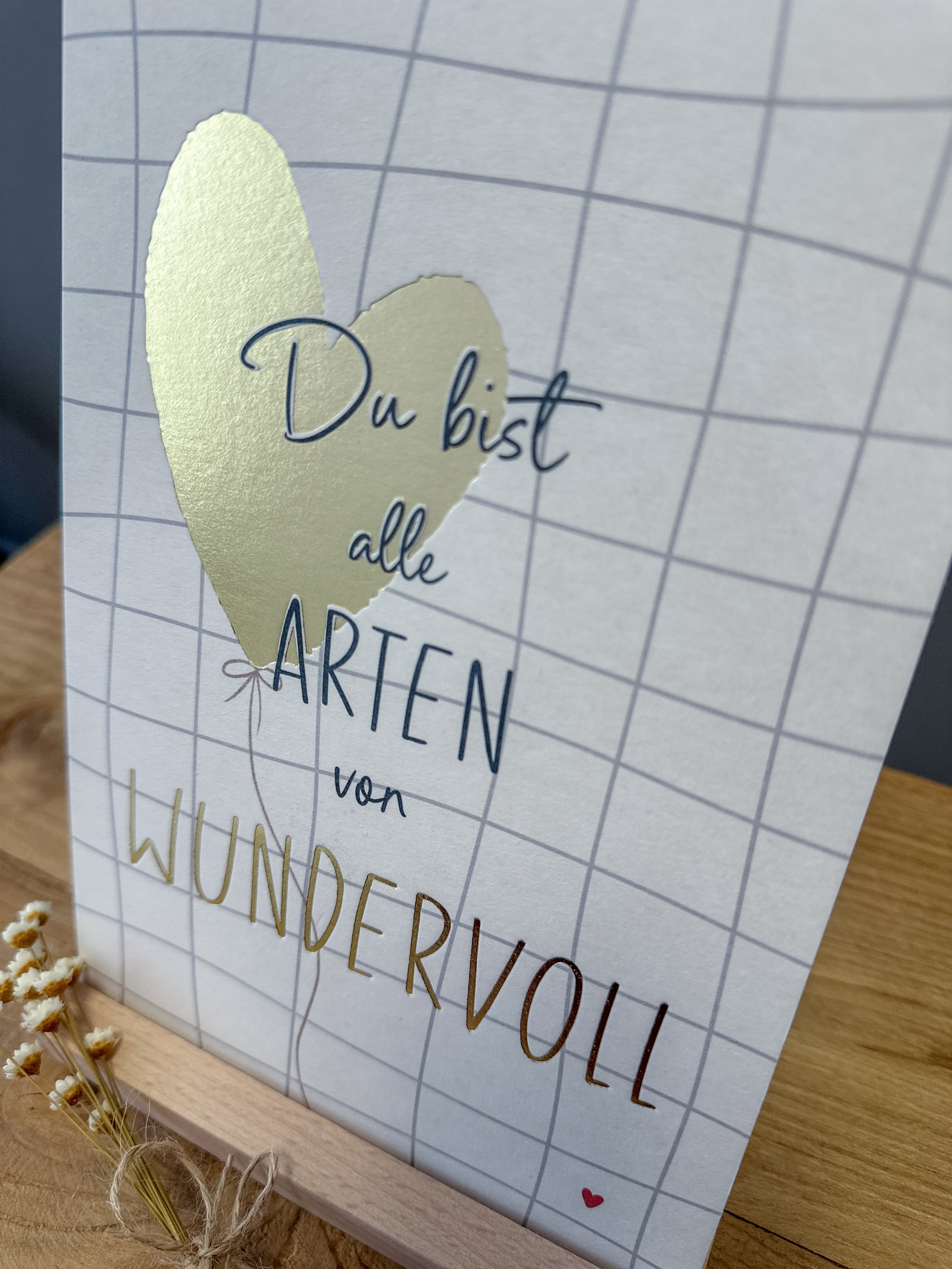 Postkarte Goldprägung Alle Arten wundervoll DIN A5