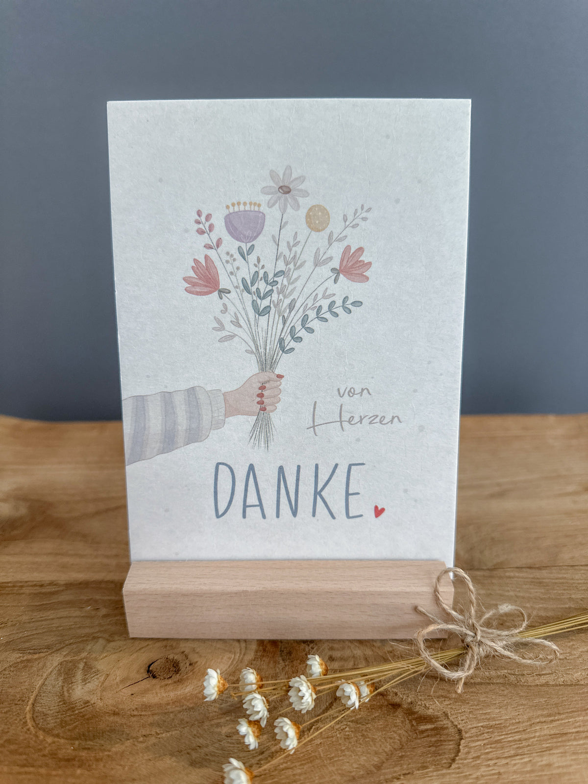 Postkarte Danke Blumen DIN A6