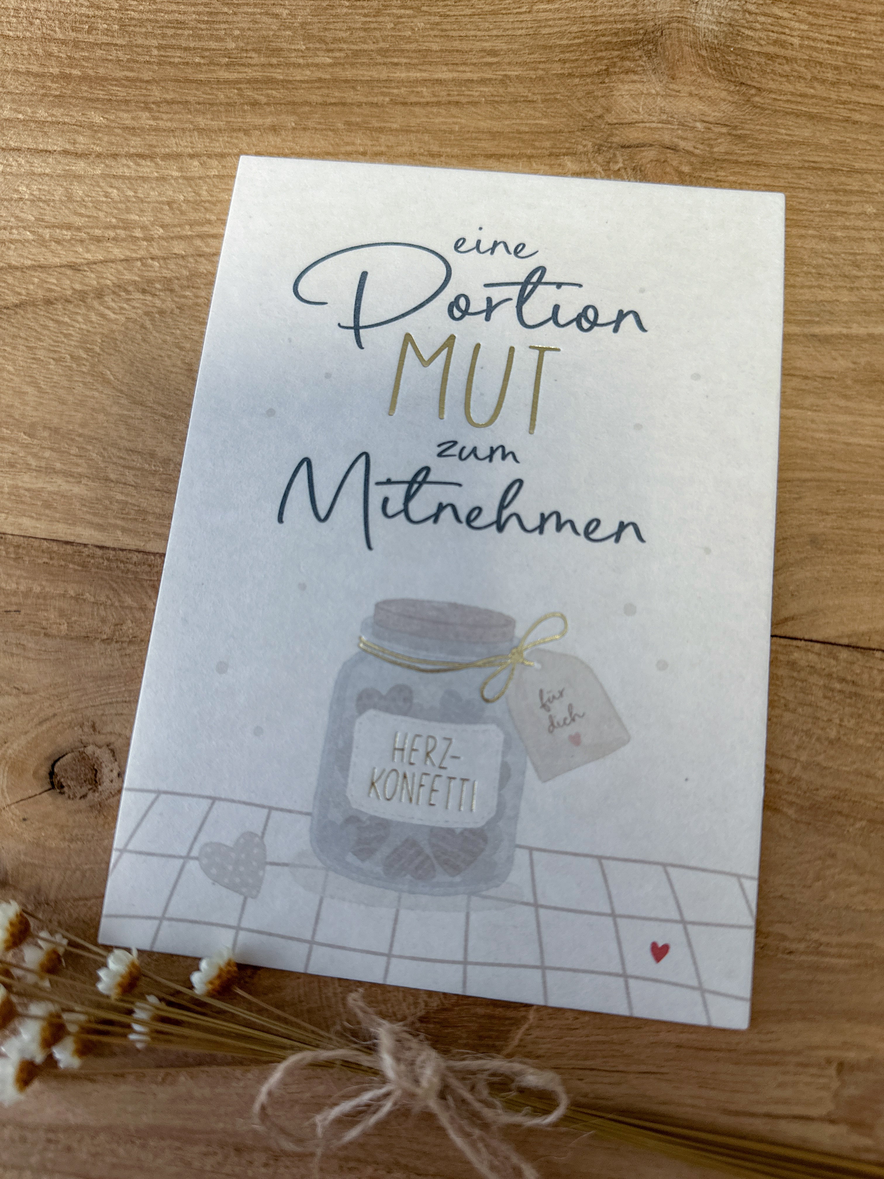 Postkarte Goldfolie Mut DIN A6