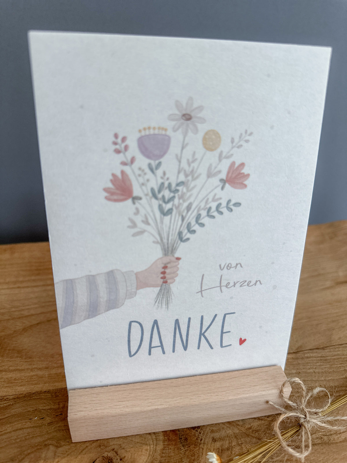Postkarte Danke Blumen DIN A6