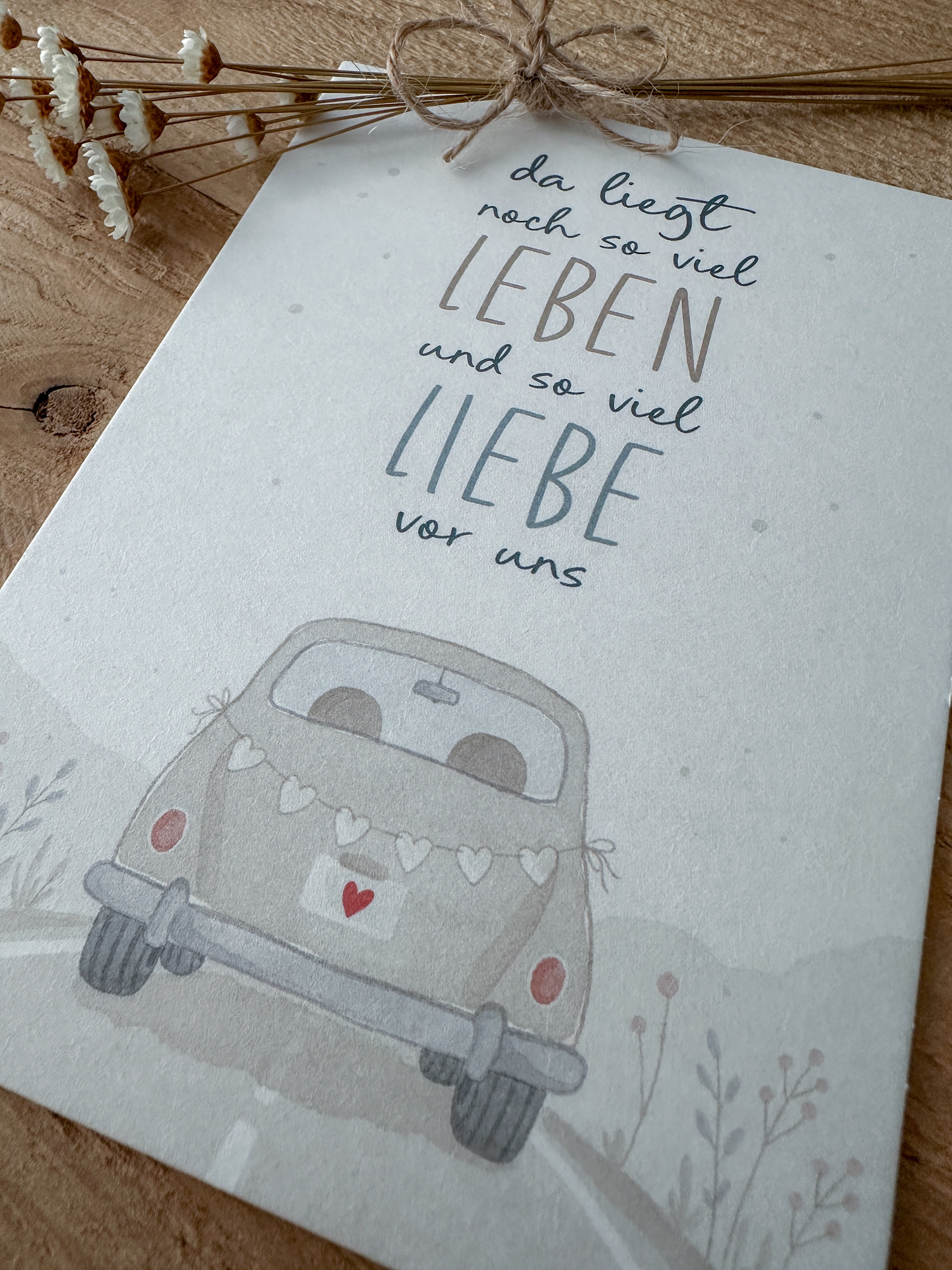 Postkarte Auto - so viel Liebe DIN A6