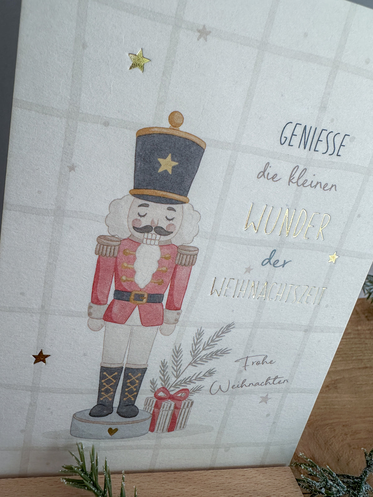 Postkarte Goldprägung Nussknacker DIN A6