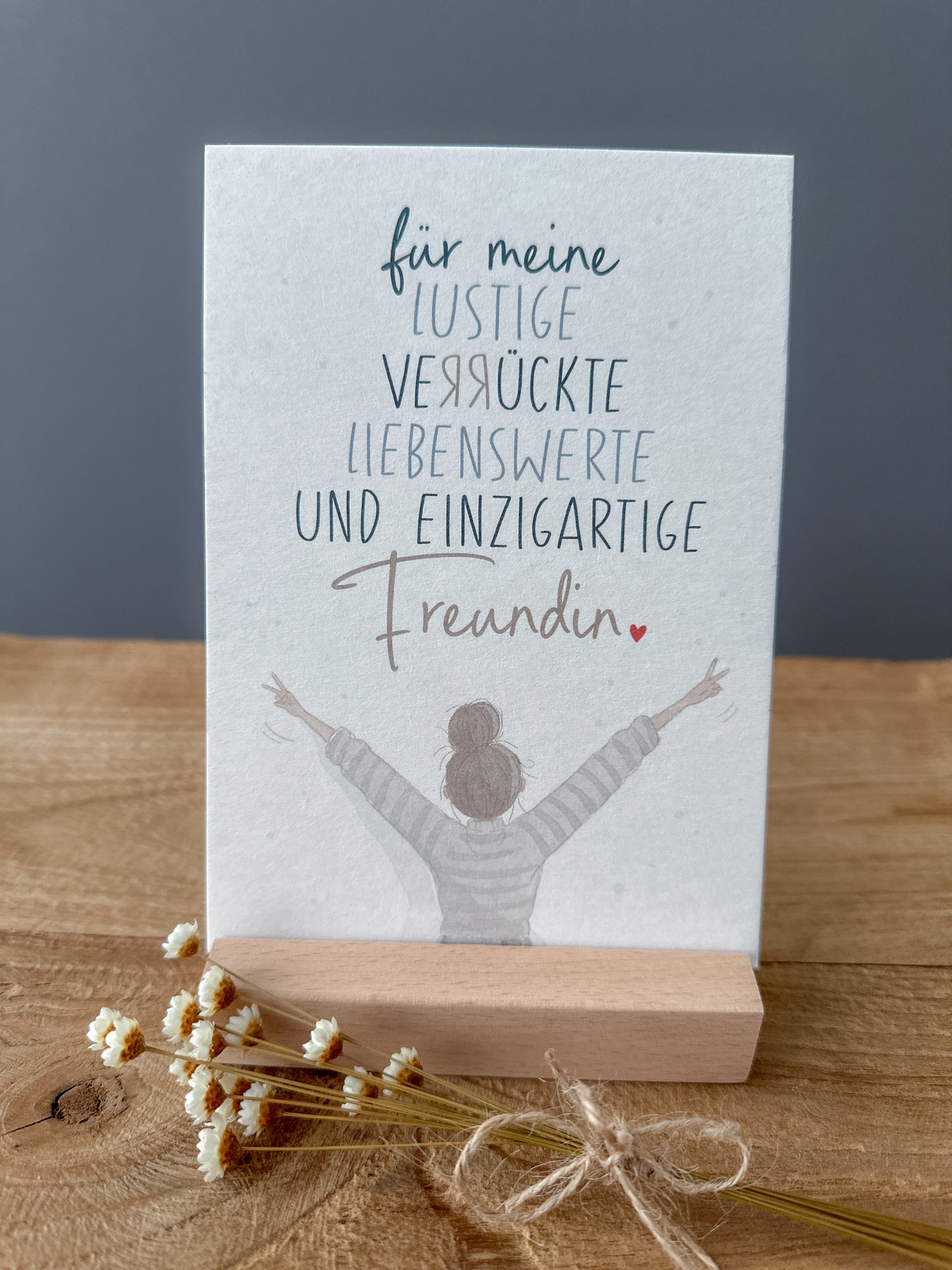 Postkarte Verrückte Freundin DIN A6