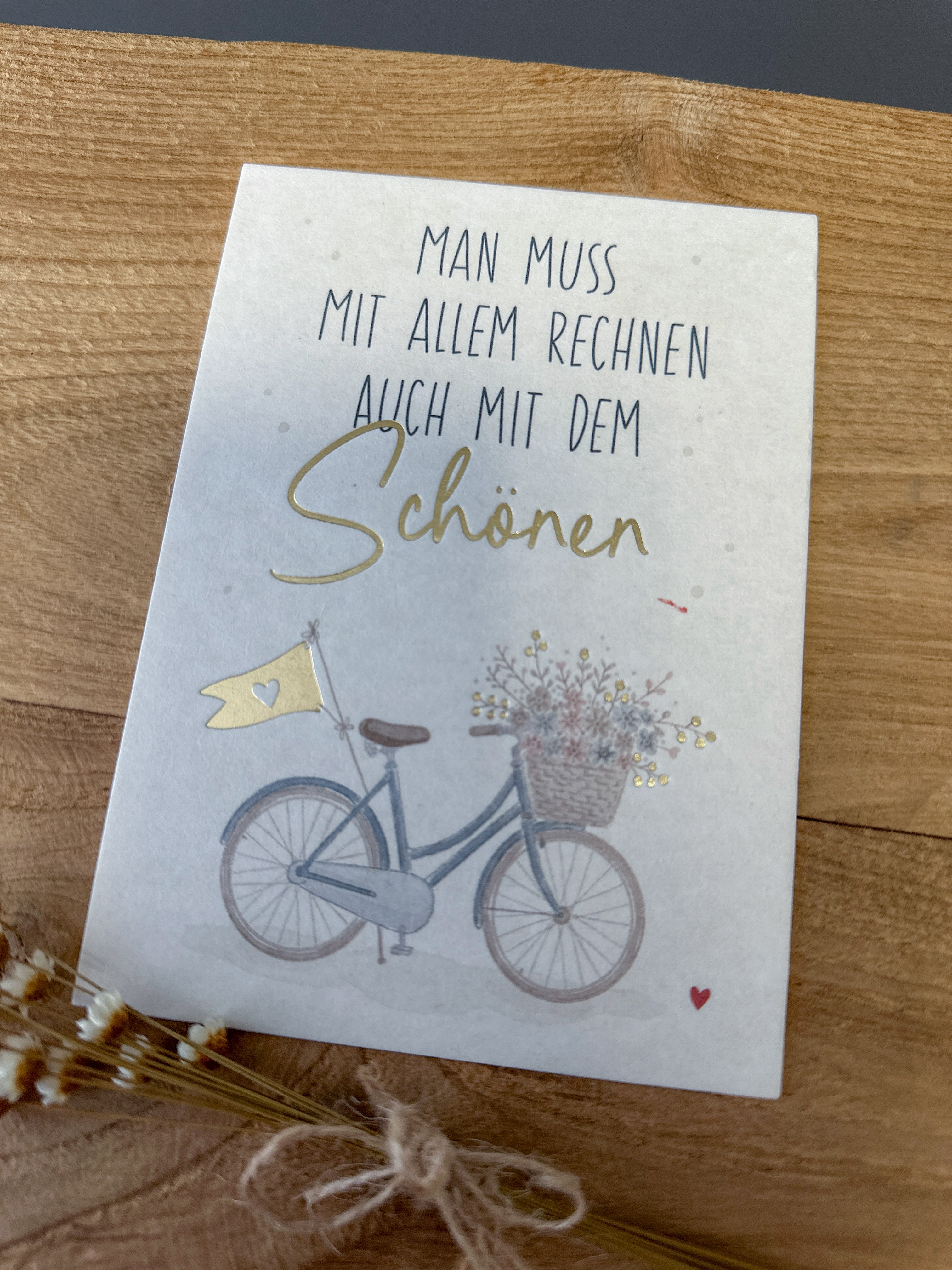 Postkarte Goldfolie Fahrrad DIN A6