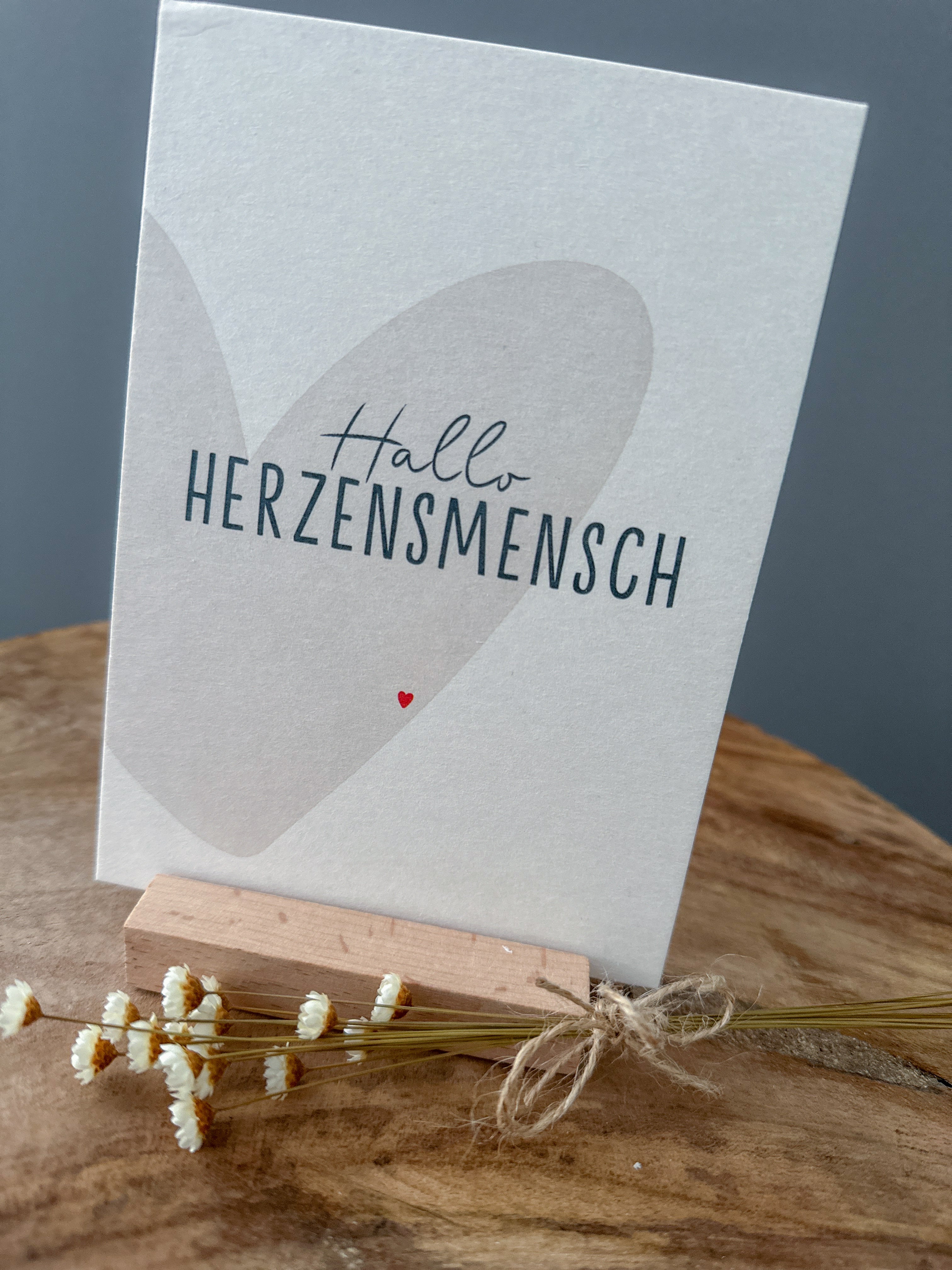 Postkarte Hallo Herzensmensch DIN A6