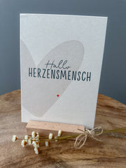 Postkarte Hallo Herzensmensch DIN A6