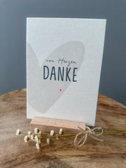 Postkarte Von Herzen Danke DIN A6